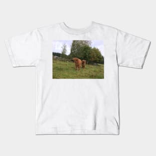 Scottish Highland Cattle Calves 1536 Kids T-Shirt